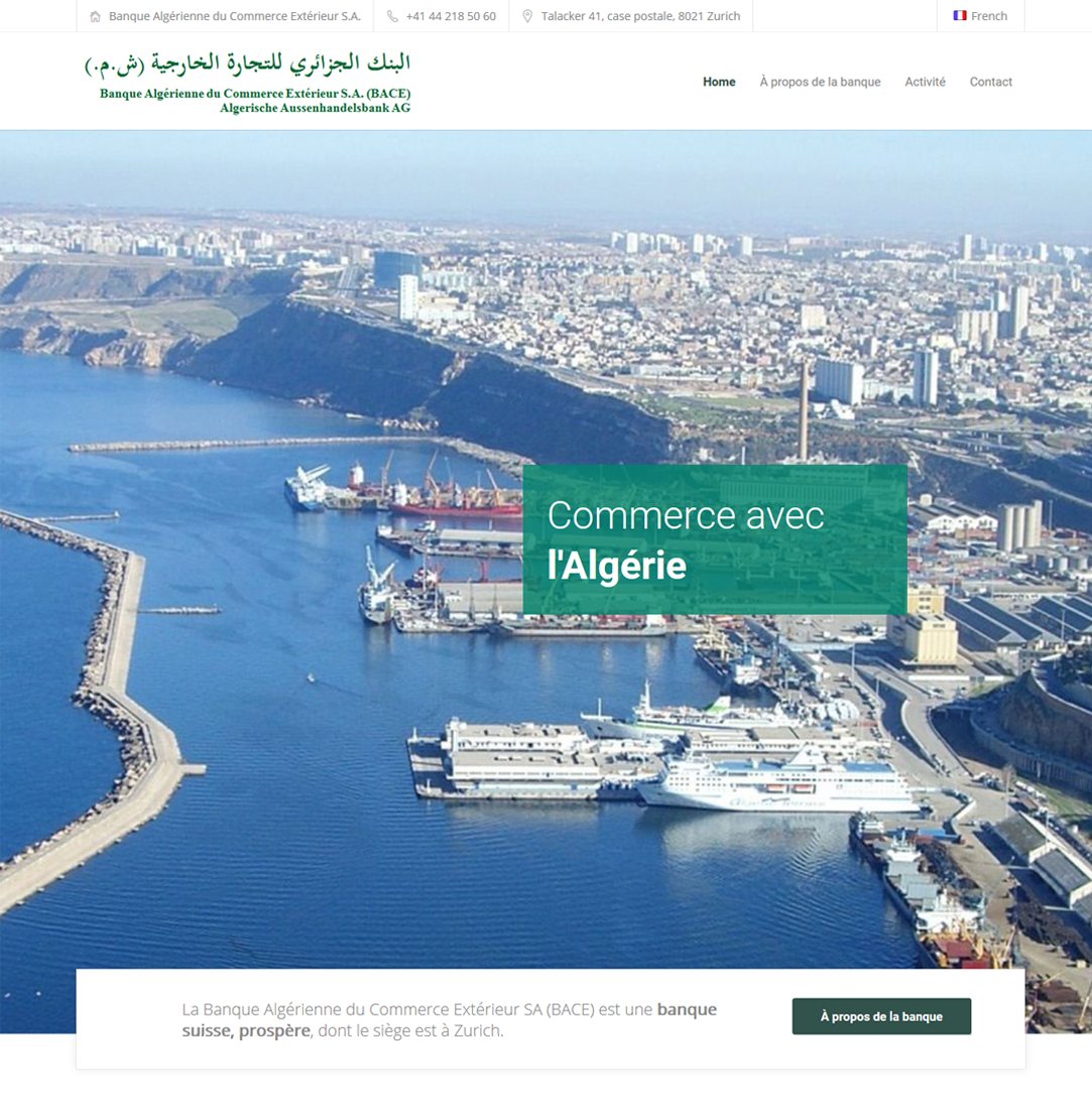 Algerische Handelsbank Screenshot