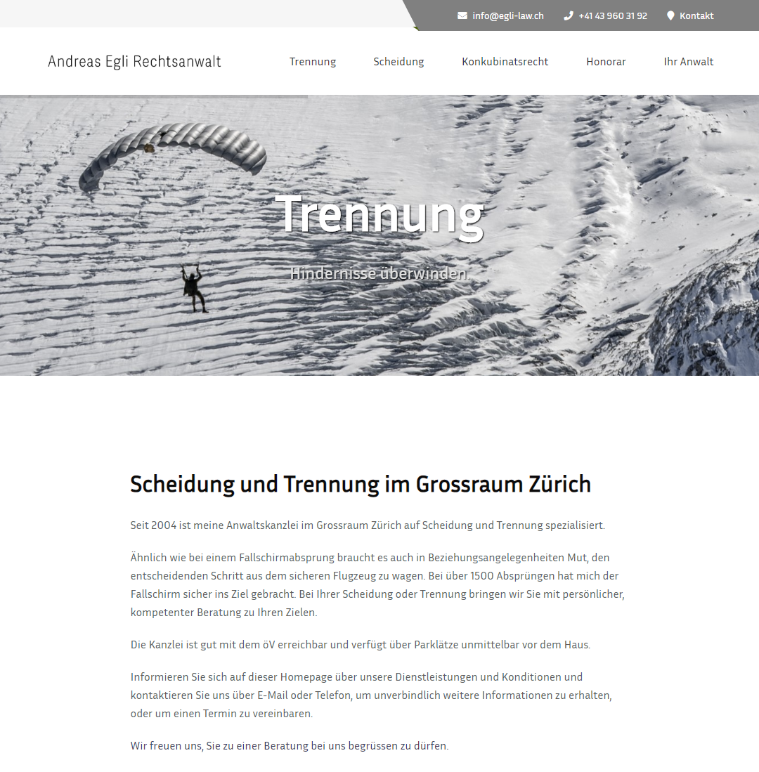 Andreas Egli Rechtsanwalt Screenshot