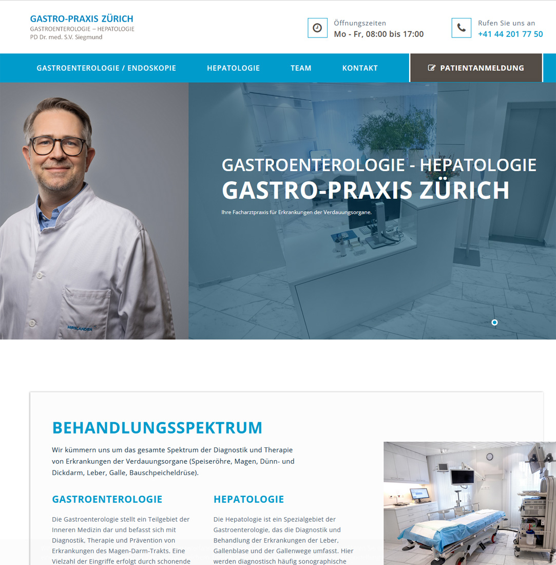 Gastro-Praxis Zürich Screenshot