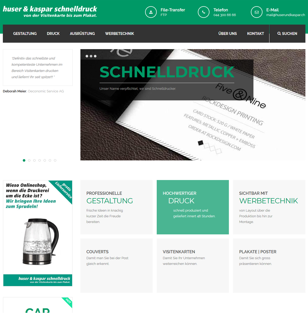 Huser & Kaspar Schnelldruck Screenshot