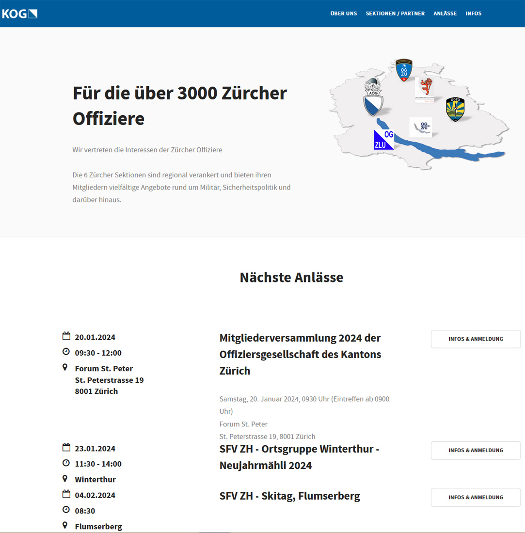 Offiziersgesellschaft des Kantons Zürich Screenshot