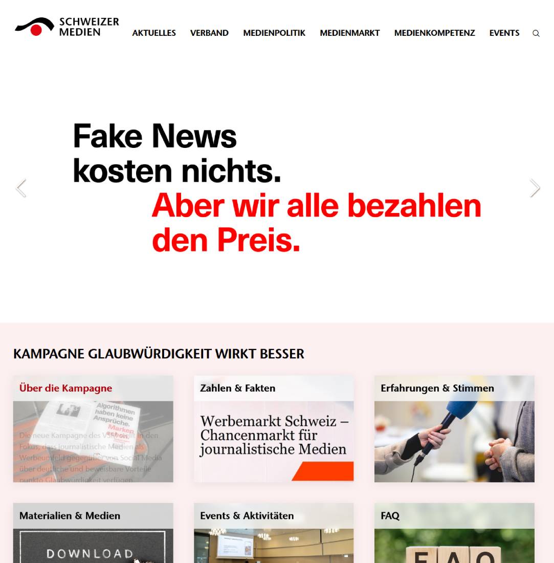 Schweizer Medien Screenshot